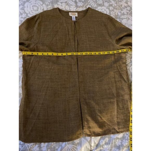 Talbots Women’s Vintage Linen Blend Maxi Dress & Jacket 10 Tan Brown Lightweight - Picture 9 of 12